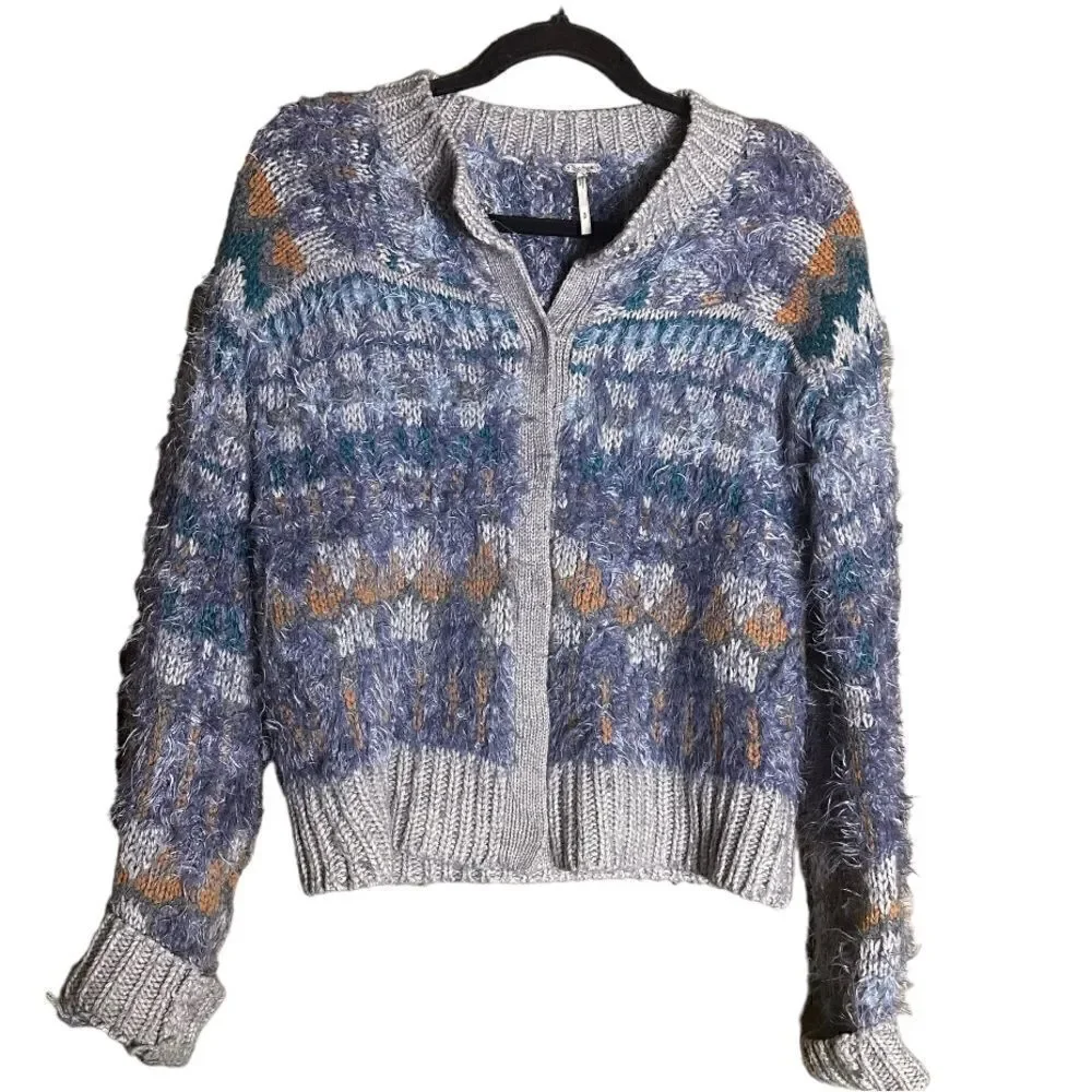 Free People Cardigan / Fuzzy Jacket Size Small ▪️